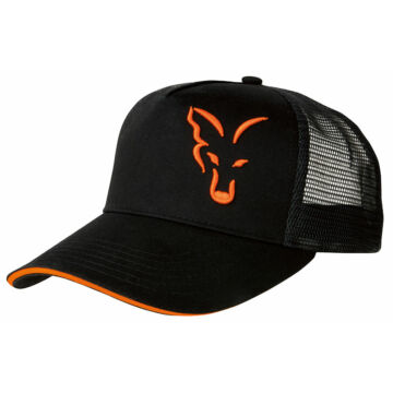 Fox Black Orange Trucker Cap hálós baseball sapka