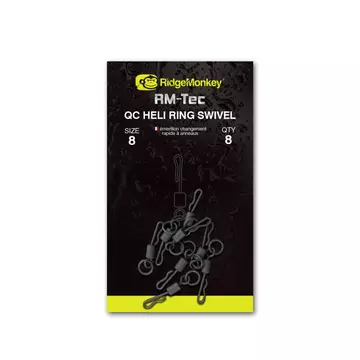 RidgeMonkey RM-Tec QC Heli Ring Swivel karikás gyorskapcsos forgó
