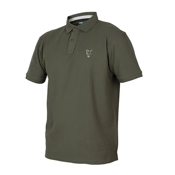 Fox Collection Green & Silver Polo Shirt galléros póló S