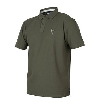 Fox Collection Green &amp; Silver Polo Shirt galléros póló M