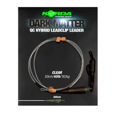 Korda Dark Matter Leader QC Hybrid Clip szerelék 50cm Clear