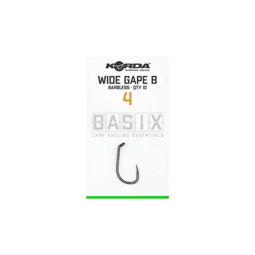 Korda Basix Barbless Wide Gape Hook szakáll nélküli pontyozó horog