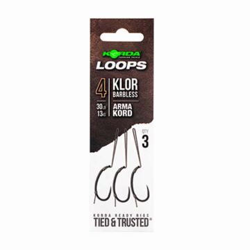 Korda Loop Rigs szakáll nélküli Klor Size 4B 30lb