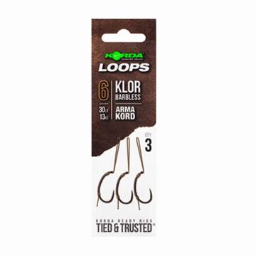 Korda Loop Rigs szakáll nélküli Klor Size 6B 30lb