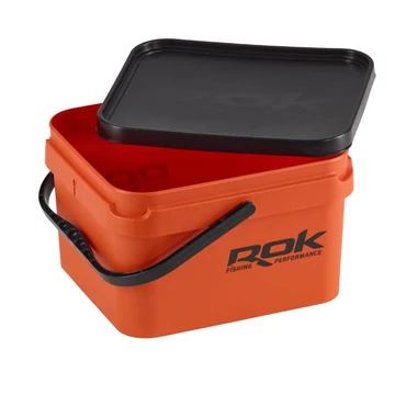 Rok Square Bait Bucket szögletes csalis vödör fedéllel 10 liter narancs