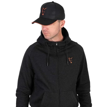 Fox Collection LW Black/Orange Hoody könnyű kapucnis felső