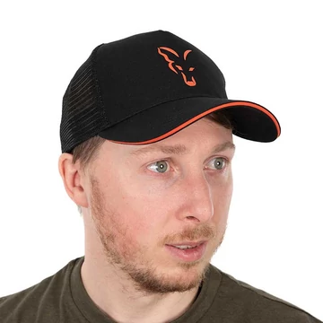  Fox Collection Trucker Black &amp; Orange Cap hálós baseball sapka