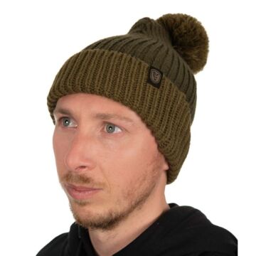 Fox Heavy Knit Bobble Hat gyapjú téli sapka