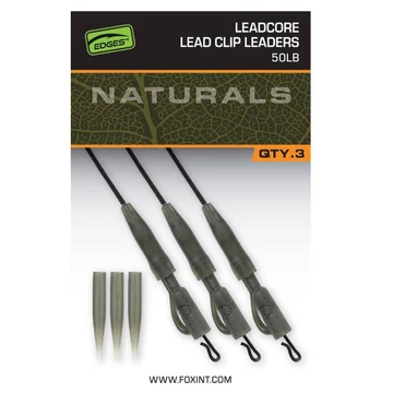 Fox Naturals Leadcore Power Grip Lead Clip Leaders leadcore szerelék 3 db