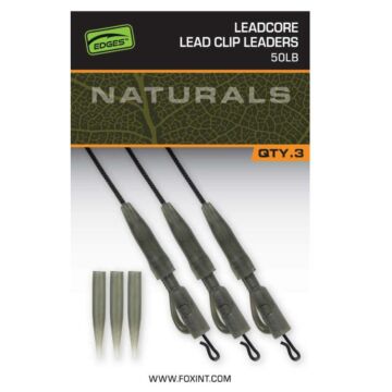 Fox Naturals Leadcore Power Grip Lead Clip Leaders leadcore szerelék 3 db