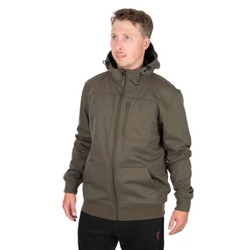 Fox Collection Soft Shell Jacket Green &amp; Black kapucnis kabát