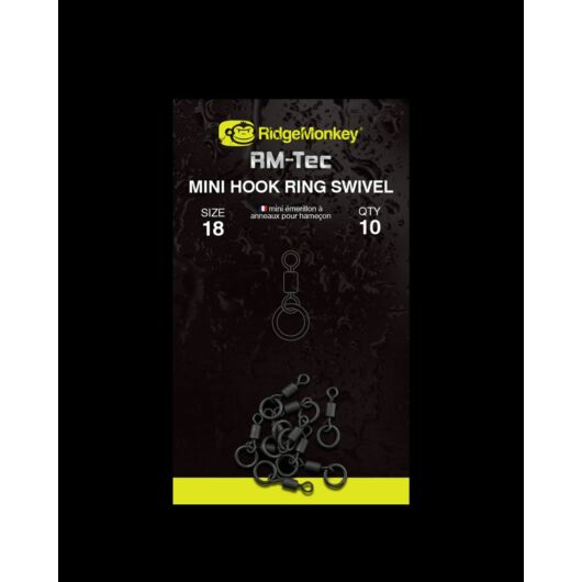 RidgeMonkey RM-Tec Mini Hook Ring Swivel mikró karikás forgó