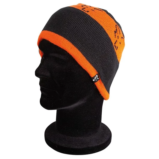 Fox Black Orange Beanie téli sapka