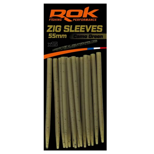 Rok Fishing Zig Sleeves Camo Green gubancgátló hüvely