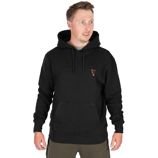 Fox Collection Black &amp; Orange Hoodie kapucnis felső