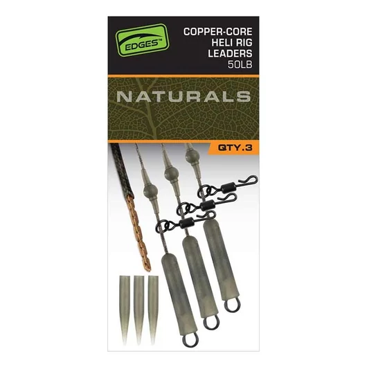 Fox Edges Naturals Copper-Core Heli Rig Leaders 3db