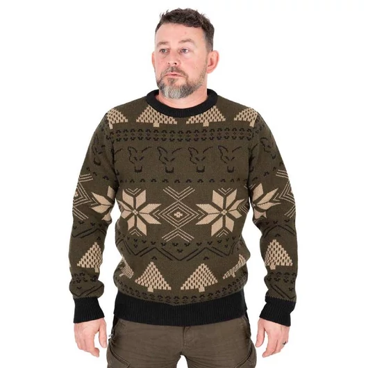 Fox Festive Jumper kötött pullover karácsonyi mintával