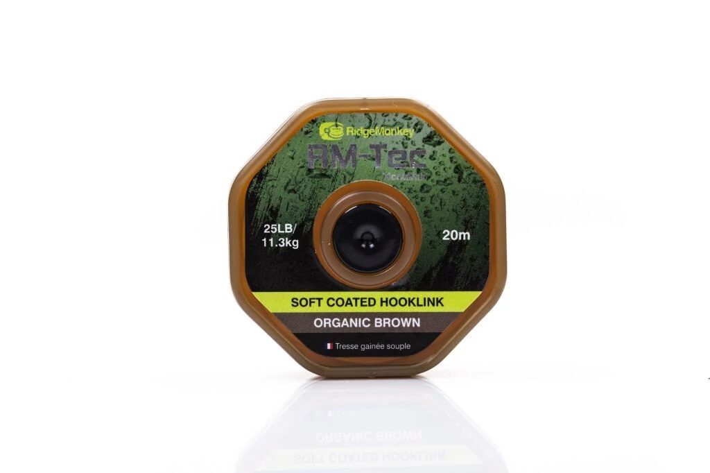 RidgeMonkey RM-Tec Soft Coated Hooklink előkezsinór 35lb Weed Green