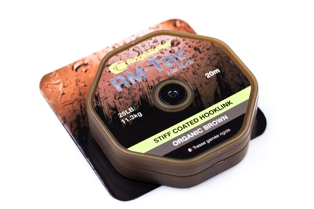RidgeMonkey RM-Tec Stiff Coated Hooklink előkezsinór 25lb Organic Brown