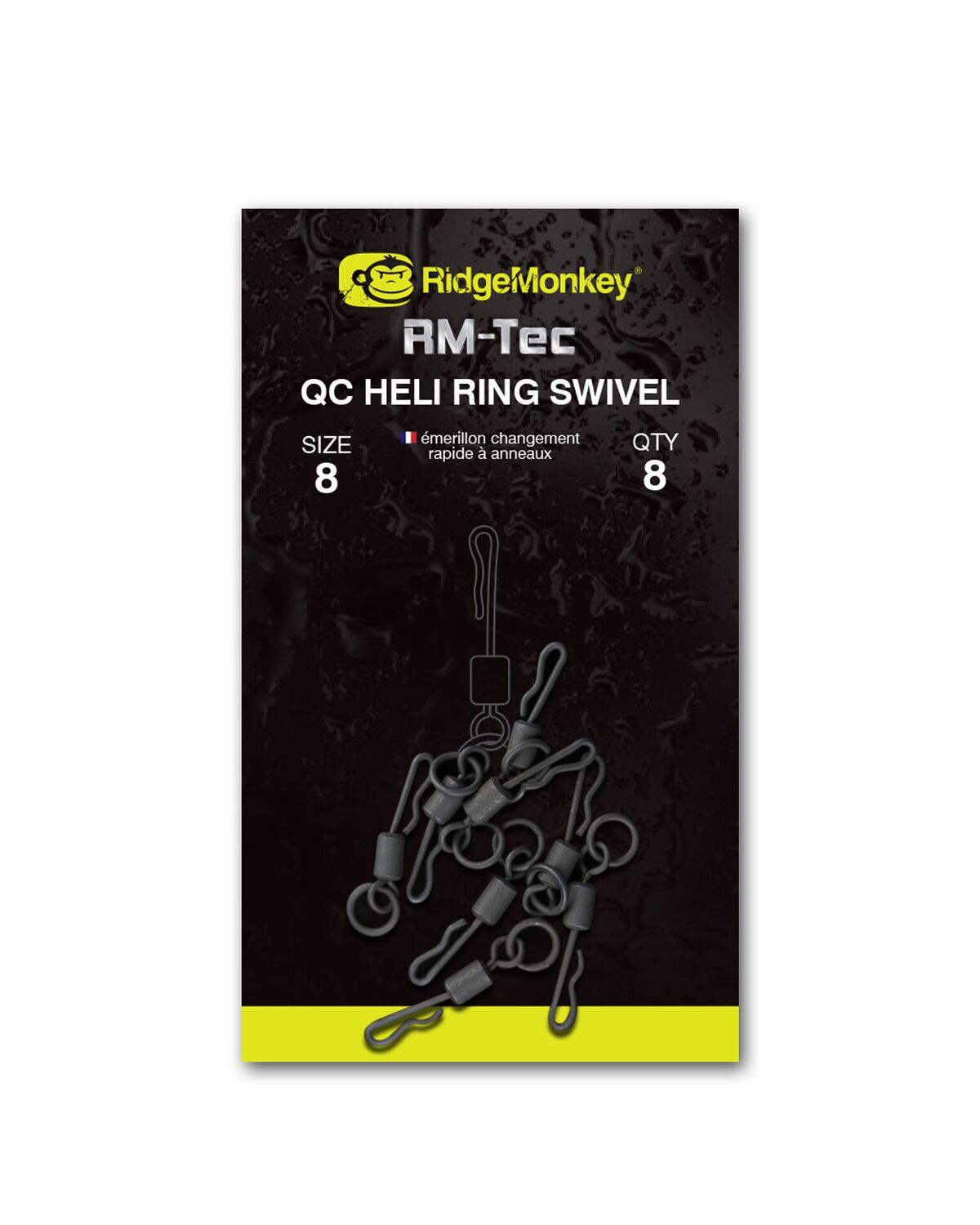 RidgeMonkey RM-Tec QC Heli Ring Swivel karikás gyorskapcsos forgó