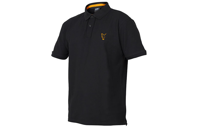 Fox Collection Black & Orange Polo Shirt galléros póló