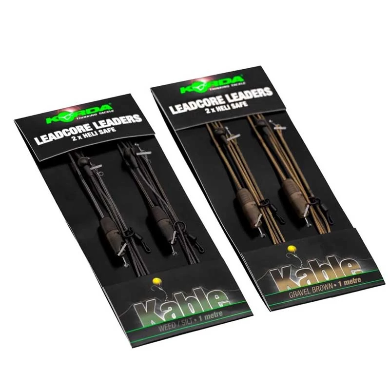 Korda Leadcore Leader Heli Safe Weed Green  előkötött leadcore