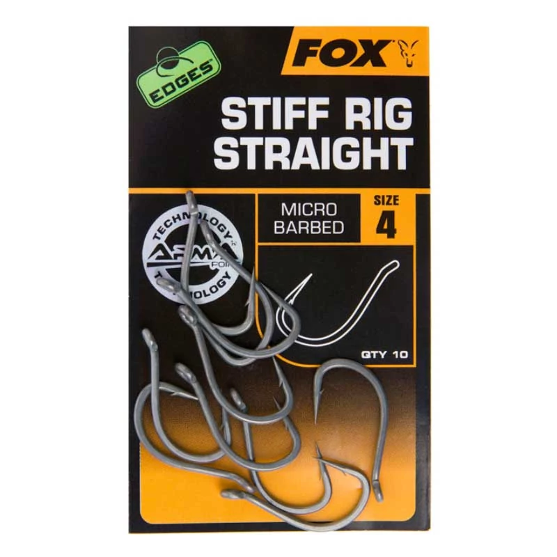 Fox Edges Armapoint Stiff Rig Straight Hook pontyozó horog