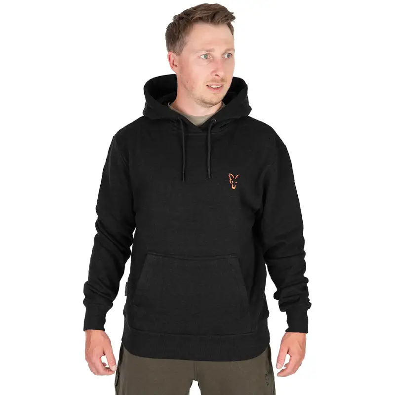 Fox Collection Black & Orange Hoodie New kapucnis felső