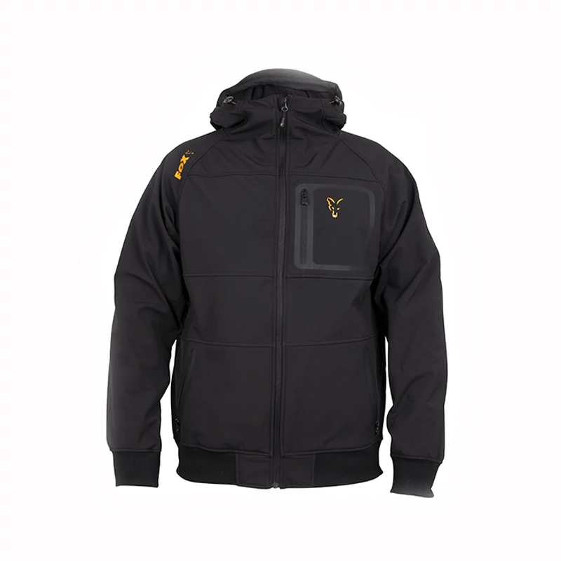Fox Collection Black & Orange Shell Hoodie kabát