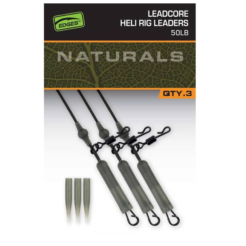 Fox Naturals Leadcore Heli Rig Leaders helikopter szerelék 3 db